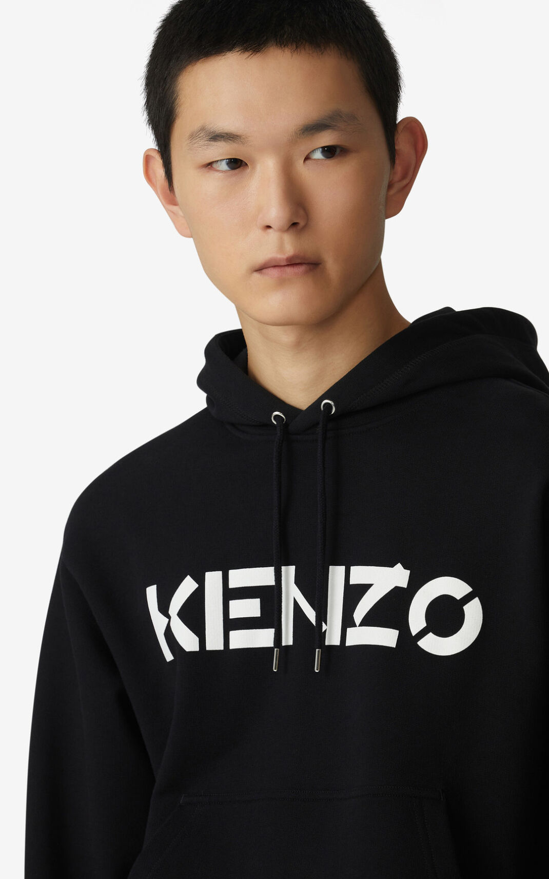 Kenzo Logo Kapşonlu Erkek Siyah | 2193-KSOHL